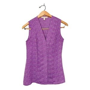 Banana Republic Womens Colorful Purple Print Sleeveless Business‎ Casual 0